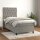 vidaXL Boxspringbett mit Matratze Hellgrau 90x190 cm Samt