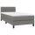 vidaXL Boxspringbett mit Matratze &amp; LED Dunkelgrau 90x200 cm Stoff