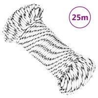 vidaXL Bootsseil Geflochten Wei&szlig; 3 mmx25 m Polyester