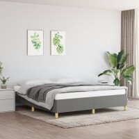 vidaXL Boxspringbett Dunkelgrau 160x200 cm Stoff