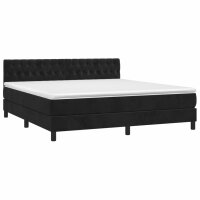 vidaXL Boxspringbett mit Matratze Schwarz 180x200 cm Samt