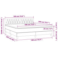 vidaXL Boxspringbett mit Matratze Schwarz 180x200 cm Samt