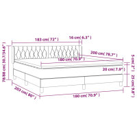 vidaXL Boxspringbett mit Matratze Schwarz 180x200 cm Samt