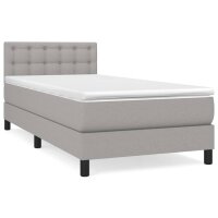 vidaXL Boxspringbett mit Matratze Hellgrau 80x200 cm Stoff