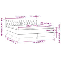 vidaXL Boxspringbett mit Matratze Schwarz 180x200 cm Samt