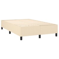 WOWONA Boxspringbett mit Matratze Creme 140x190 cm Stoff