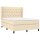 WOWONA Boxspringbett mit Matratze Creme 140x190 cm Stoff