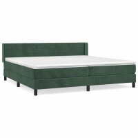 WOWONA Boxspringbett mit Matratze Dunkelgr&uuml;n 200x200 cm Samt