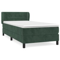 vidaXL Boxspringbett mit Matratze Dunkelgr&uuml;n 100x200 cm Samt