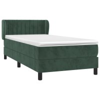 vidaXL Boxspringbett mit Matratze Dunkelgr&uuml;n 100x200 cm Samt