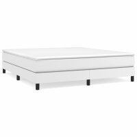 vidaXL Boxspringbett mit Matratze Wei&szlig; 180x200 cm Kunstleder