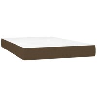 vidaXL Boxspringbett mit Matratze &amp; LED Dunkelbraun 120x200 cm Stoff