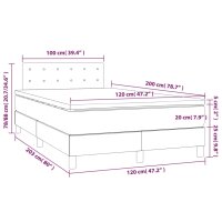 vidaXL Boxspringbett mit Matratze &amp; LED Dunkelbraun 120x200 cm Stoff