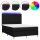 vidaXL Boxspringbett mit Matratze &amp; LED Schwarz 140x200 cm Stoff