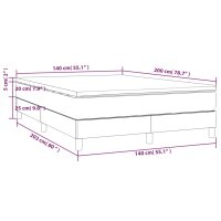 vidaXL Boxspringbett mit Matratze Schwarz 140x200 cm Stoff