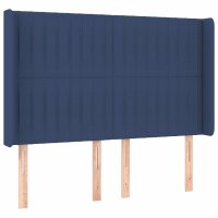 vidaXL Boxspringbett mit Matratze &amp; LED Blau 140x200 cm Stoff