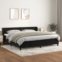 WOWONA Boxspringbett mit Matratze Schwarz 200x200 cm Samt