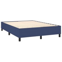 vidaXL Boxspringbett mit Matratze &amp; LED Blau 140x200 cm Stoff