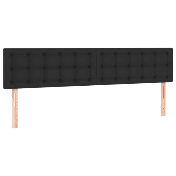 vidaXL Kopfteile 2 Stk. Schwarz 100x5x78/88 cm Kunstleder