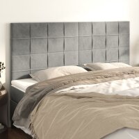 WOWONA Kopfteile 4 Stk. Hellgrau 90x5x78/88 cm Samt