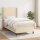 vidaXL Boxspringbett mit Matratze Creme 90x200 cm Stoff