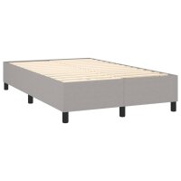 vidaXL Boxspringbett mit Matratze &amp; LED Hellgrau 120x200 cm Stoff