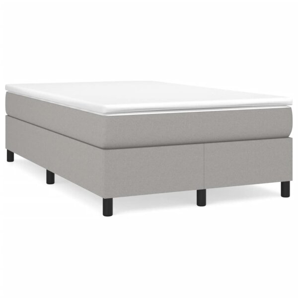 vidaXL Boxspringbett mit Matratze Hellgrau 120x200 cm Stoff