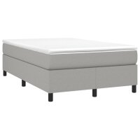 vidaXL Boxspringbett mit Matratze Hellgrau 120x200 cm Stoff