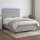 vidaXL Boxspringbett mit Matratze &amp; LED Hellgrau 140x190 cm Stoff