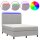 vidaXL Boxspringbett mit Matratze &amp; LED Hellgrau 140x190 cm Stoff