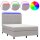 vidaXL Boxspringbett mit Matratze &amp; LED Hellgrau 140x190 cm Stoff