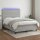 vidaXL Boxspringbett mit Matratze &amp; LED Hellgrau 140x190 cm Stoff