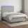 vidaXL Boxspringbett mit Matratze &amp; LED Hellgrau 140x190 cm Stoff