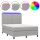 vidaXL Boxspringbett mit Matratze &amp; LED Hellgrau 140x190 cm Stoff