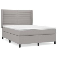 vidaXL Boxspringbett mit Matratze Hellgrau 140x190 cm Stoff