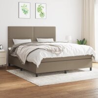 vidaXL Boxspringbett mit Matratze Taupe 180x200 cm Stoff