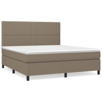 vidaXL Boxspringbett mit Matratze Taupe 180x200 cm Stoff