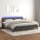 WOWONA Boxspringbett mit Matratze &amp; LED Dunkelgrau 200x200 cm Samt