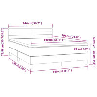 vidaXL Boxspringbett mit Matratze Dunkelbraun 140x190 cm Stoff