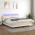 vidaXL Boxspringbett mit Matratze &amp; LED Creme 160x200 cm Stoff