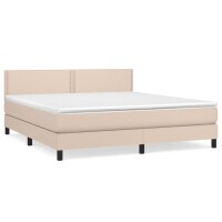 vidaXL Boxspringbett Matratze Cappuccino-Braun 180x200 cm Kunstleder