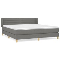 vidaXL Boxspringbett mit Matratze Dunkelgrau 160x200 cm Stoff