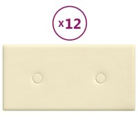 vidaXL Wandpaneele 12 Stk. Creme 30x15 cm Kunstleder 0,54...