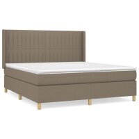 vidaXL Boxspringbett mit Matratze Taupe 160x200 cm Stoff