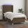 vidaXL Boxspringbett mit Matratze &amp; LED Dunkelbraun 90x200 cm Stoff