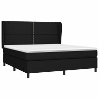 vidaXL Boxspringbett mit Matratze Schwarz 180x200 cm Stoff