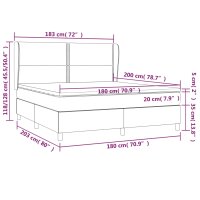 vidaXL Boxspringbett mit Matratze Schwarz 180x200 cm Stoff