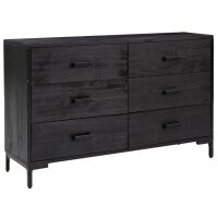 vidaXL Sideboard Schwarz 110x35x70 cm Massivholz Kiefer...