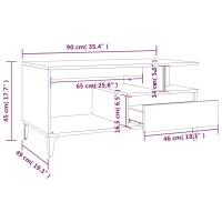 vidaXL Couchtisch Wei&szlig; 90x49x45 cm Holzwerkstoff