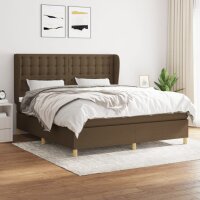 vidaXL Boxspringbett mit Matratze Dunkelbraun 180x200 cm Stoff